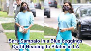 Sara Sampaio in a Blue Leggings Outfit Heading to Pilates in LA