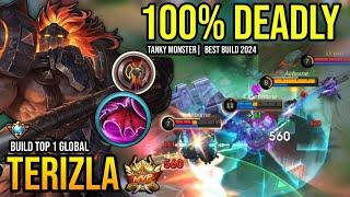 TERIZLA BEST BUILD 2024  BUILD TOP GLOBAL TERIZLA GAMEPLAY  MOBILE LEGENDS