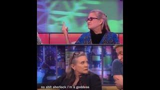 Carrie Fisher is a natural comedian - Star Wars bloopers and roasts George Lucas & Harrison Ford.