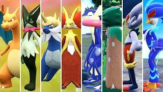 Pokémon Scarlet & Violet  All Starters Evolutions Comparison + Walking + Sleeping
