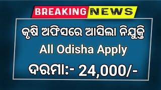 Odisha Agriculture Recruitment 2024  Krushi Bibhag Job Vacancy 2024  Odisha Govt Jobs 2024