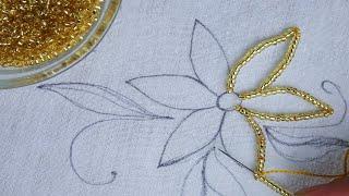 beaded hand embroidery easy way to beading on cloth by hand amazing beads work