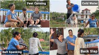 Back Slap Vs Belt Sp@nking  Feet Canning  Cold Water Challenge  Funny Video  Priya Sheetal Game