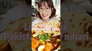 Chinese wife making Pakistani beef nihari + naan 🫓