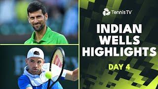 Djokovic is BACK Monfils Medvedev and Dimitrov in Action  Indian Wells 2024 Day 4 Highlights