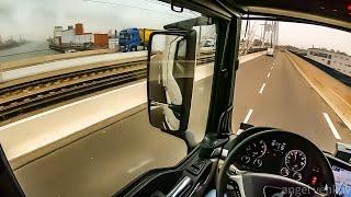 POV truck Driving MAN TGX 470 Speyer to port of Mannheim 