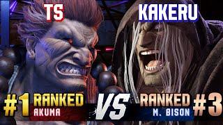 SF6 ▰ TS #1 Ranked Akuma vs KAKERU #3 Ranked M.Bison ▰ High Level Gameplay