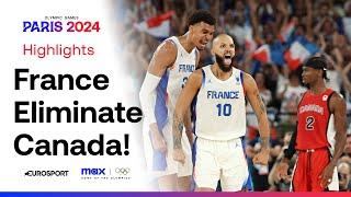 HALF-COURT DAGGER   France vs Canada Mens Basketball Quarter-Final  #Paris2024 #Olympics