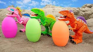 T-Rex Looking dinosaur eggs assemble dragon crocodile  ToyTV khủng long