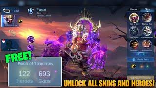 UNLOCK ALL SKINS AND HEROES FOR FREE WITHOUT USING INJECTOR IN MOBILE LEGENDS