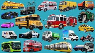 Police Cars Ambulances Fire Trucks Trucks Cars Buses Street Vehicles - Vehicle Name Sounds