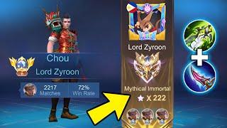 TOP GLOBAL CHOU SOLO RANK IMMORTAL AND THIS HAPPENED...outplayeddamage hack 2024- MLBB