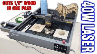40W Creality Falcon 2 Laser Cutter  Engraver Cuts Wood In One Pass With Ease