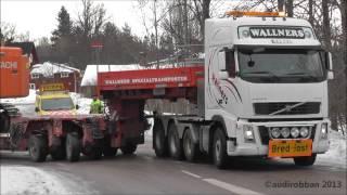 Convoy Of Trucks Leaving A Quarry Wide Loads