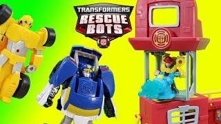 Transformers Rescue Bots Griffin Rock Firehouse Headquarters & Bumblebee Chase Heatwave