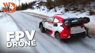 FPV Drone Toyota Rally1 Test Action 4K WRC Rally Sweden 2023