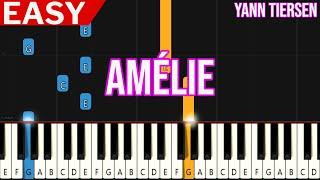 Yann Tiersen - Amélie - Comptine dun autre été  EASY Piano Tutorial for Beginners