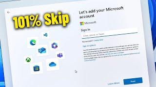 Setup Windows 11 Without Ms Account & Bypass Lets add your Microsoft account Page - How To Skip 