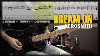 Dream On  Guitar Cover Tab  Guitar Solo Lesson  Backing Track with Vocals  AEROSMITH