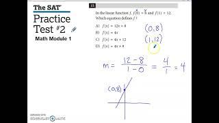 SAT Practice Test #2 Math Module 1 Problem #15