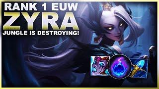 RANK 1 EUW IS DESTROYING ON ZYRA JUNGLE... SHOULD YOU PLAY HER?  League of Legends