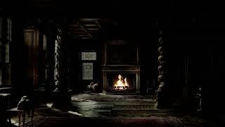 Haunted Halloween Mansion Fireplace with Thunder Rain and Howling Wind No Ads