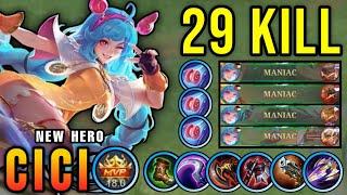 29 Kills + 4x MANIAC Buoyant Performer Cici New Hero MLBB Offlane Monster - New Hero Tryout  MLBB