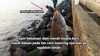 begini cara mancing di spot bebatuan dam merah muara baru biar gk nyakut2 ngabsin timah #mancing