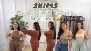 SKIMS try-on & review  it took 4 inches off my waist  is it worth the hype?