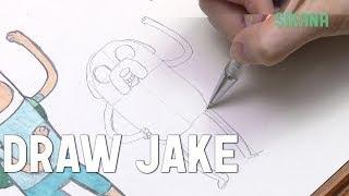 Learn to draw easily How to draw Jake from Adventure time