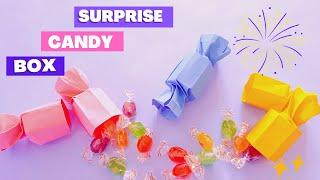 How to make SURPRISE origami CHRISTMAS CANDY BOX easy. origami surprise candy box instruction