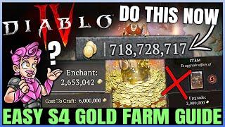 Diablo 4 - How to Get Farm LOTS of Gold Easy Fast in Season 4 - Masterworking Enchanting Gold Guide