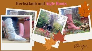 Herbstlaub und Aigle Boots