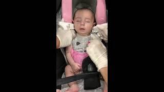 Baby sleeps during Ear Piercing. Watch till the end  PERFECT RESULT NO PAIN BACK TO SLEEP