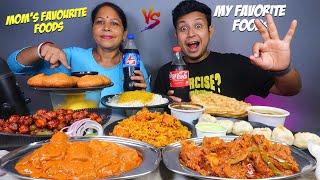 Moms Vs Sons Favorite Foods Comparison  Starters Main Course & Deserts Battle  Mukbang