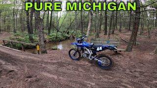 MICHIGAN TRAIL RIDING  CEDAR CREEK ORV TRAIL  DIRT BIKE RIDING