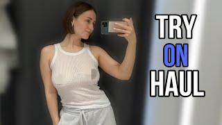 4K See-Through Clothes Try on Haul With Klara Si 2024 Transparent Fabric & No Bra Trend