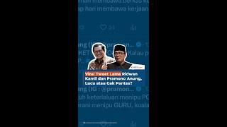 Viral Tweet Lama Ridwan Kamil dan Pramono Anung Lucu atau Gak Pantes?