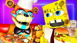 GLAMROCK FNAF vs SPONGE BOB ANIMATRONICS Security Breach SFM Animation Five Nights At Krusty Krab