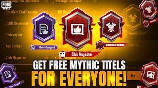 Get Free Mythic Titles  Upcoming Free Epic Titles  2.7 Update Feature  PUBGM
