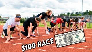 100 Meter Dash vs. Subscribers Winner Gets $100 Cash