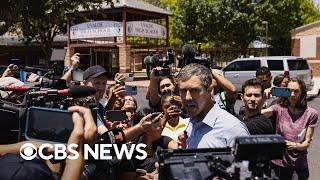 Beto ORourke interrupts Greg Abbott at Texas school shooting news conference