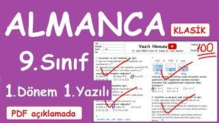 Almanca 9. Sınıf 1. Dönem 1. Yazılı Soruları Klasik Almanca yazılıya hazırlık PDF si açıklamada