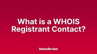 What is the meaning of a WHOIS Registrant Contact? Audio Explainer