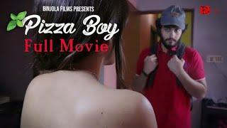 Beautiful girl with pizza boy short film