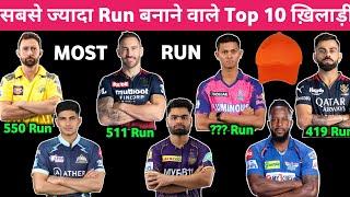 Ipl 2023 Most Run Scores  Orange Cap Holder IPL 2023  Top 10 Highest Run Scores In IPL 2023