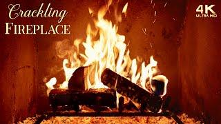  4K Crackling Fireplace Ambience  Cozy Christmas Fireplace Sounds