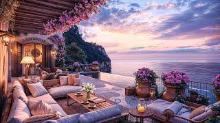 Cozy Corner with Romantic Sunset Atmosphere by the Sea - Relaxing Jazz Music to Relieve Stress Work