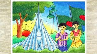 How to Draw Victory Day of Bangladesh Bijoy Dibosh Scenery Drawing