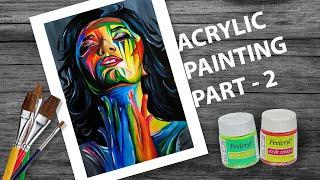 abstract FACE painting part 02 ACRYLIC COLOR #painting  #acrylicpainting #abstract #trending #viral